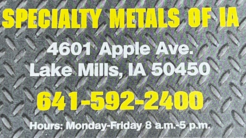 Specialty Metals of Iowa Recycling center at 4601 Apple Ave